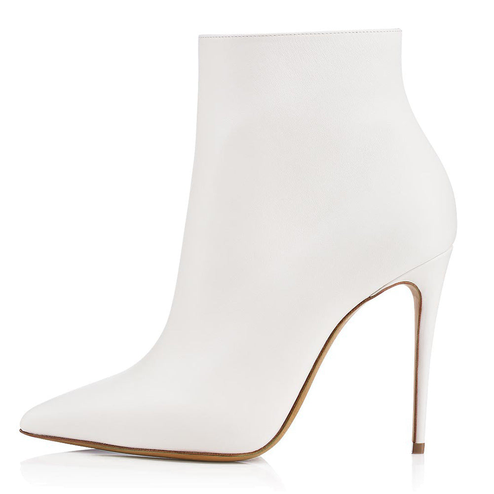 Matte Leather Ankle Boots