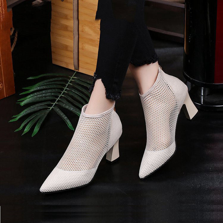 High Heeled Meshed Shoes