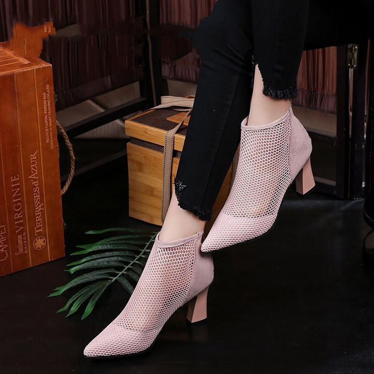 High Heeled Meshed Shoes