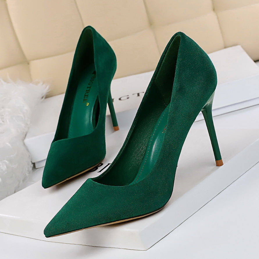 Pointed Toe Faux Suede Pumps