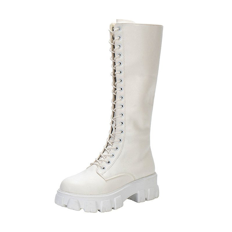 Rugged Lace-Up Platform Boots