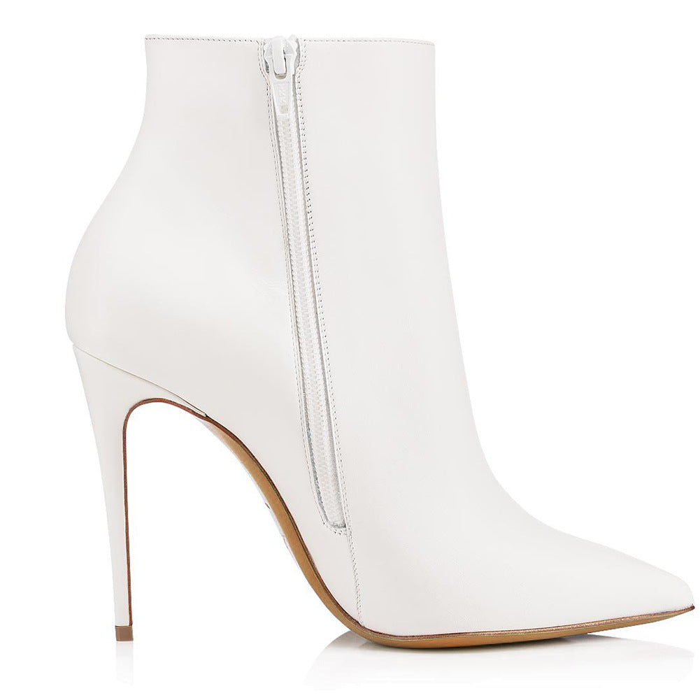 Matte Leather Ankle Boots
