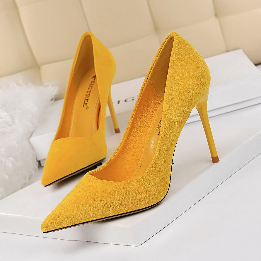 Pointed Toe Faux Suede Pumps