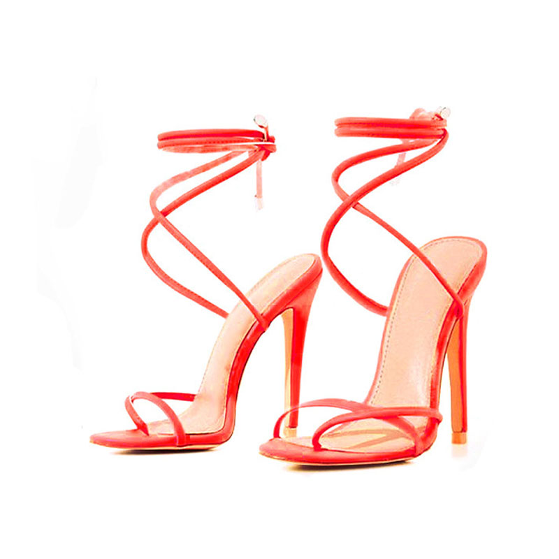 Sandalias con cordones néon