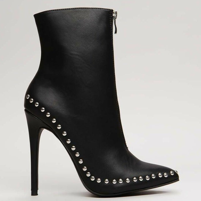 Studded Zipper Bootie