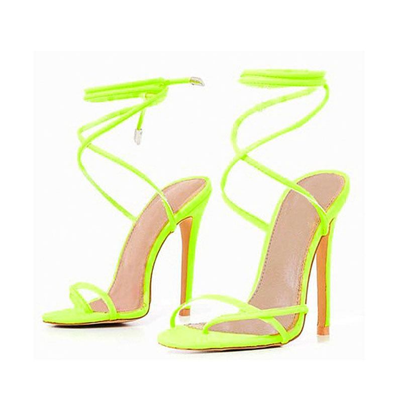 Neon lace up on sale sandals