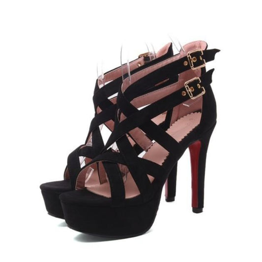 Double Belt Platform Sandal