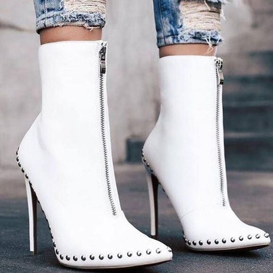 Studded Zipper Bootie