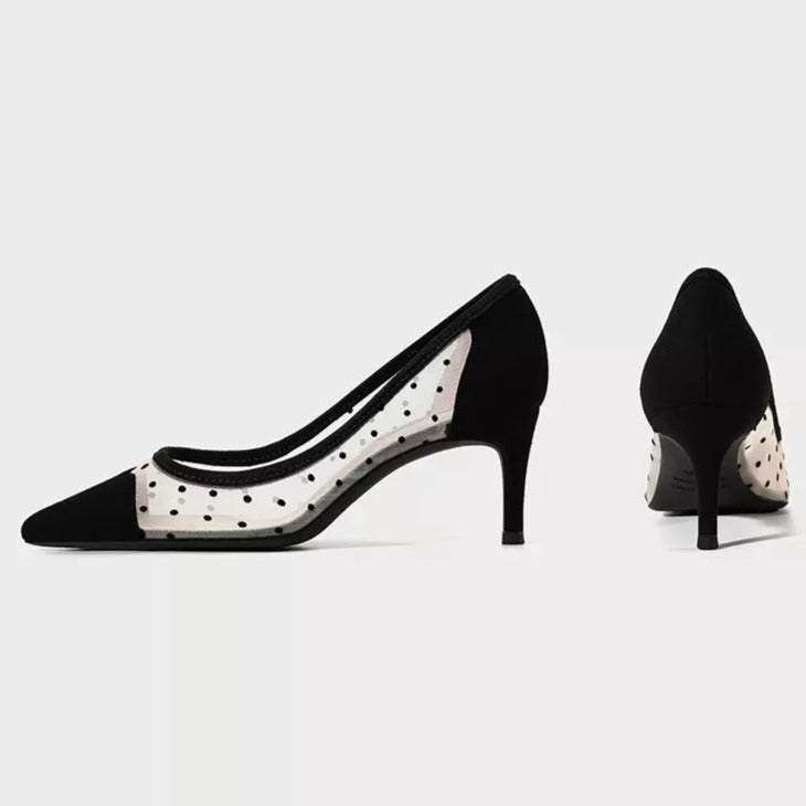 Mesh Polka Dot Pump 3cm / 40